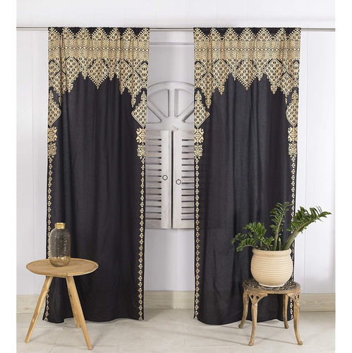 Madhu International Set Of 2 Window Curtain Panels - 100% Co