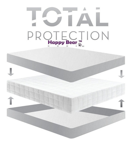 Imagen 2 de 7 de Protector Colchón Total Semidoble Impermeable Antiácaros