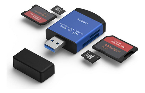 Txy Lector De Tarjetas 4 En 1 Usb2.0 A Sd Micro Sd Tf Ms Mmc