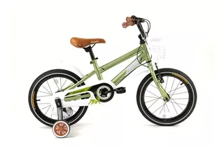 Bicicleta paseo infantil Lamborghini Retro R16 frenos v-brakes color verde con ruedas de entrenamiento