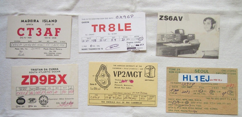 6 Postales Antiguas Qsl Radio Aficionado Islas Y Asia