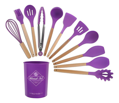 Set De 12  Utensillos Antiadherentes Para Cocina De Silicona