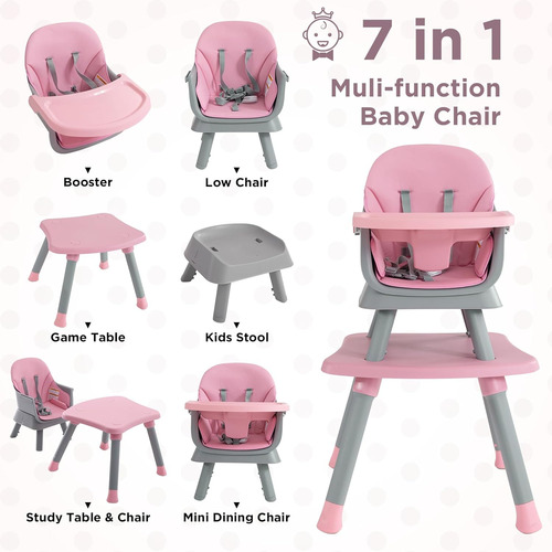 Silla Alta Para Bebé 7 En 1, Silla Alta Convertible Para Beb