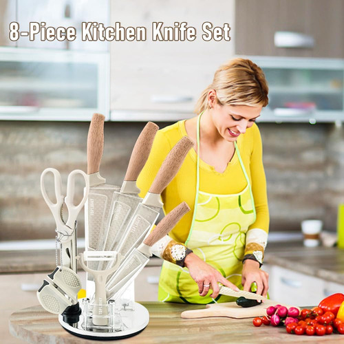 Juego De Cuchillos De Cocina, Juego De 8 Cuchillos De Acero