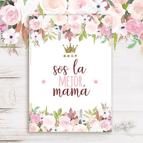 Kit Imprimible Dia De La Madre Flores Coronita Glitter Pdf