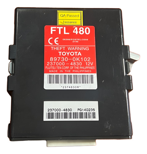 Módulo Alarma Toyota Ftl 480 89730-0k102 12v Original