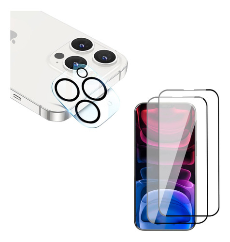 Vidrio Camara + Full Glue Compatible Con iPhone 13 Pro