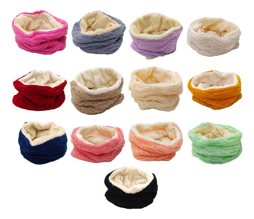 Cuello Bufanda Invierno De Lana C/ Forro Interno De Peluche Violeta Liso 1