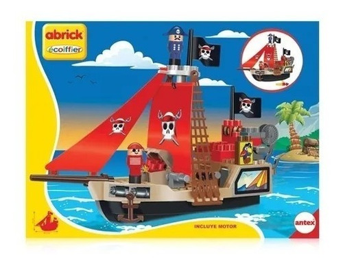 Super Barco Pirata Con Motor Set De Bloques - Antex Abrick