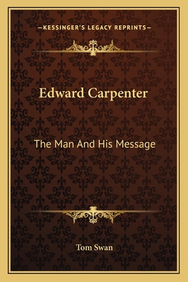 Libro Edward Carpenter: The Man And His Message - Swan, Tom