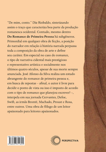 Do romance de primeira pessoa, de Silva, José Afonso da. Perspectivas Editorial Editora Perspectiva Ltda., capa mole em português, 2019