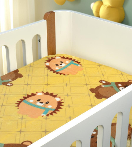 Cobertor Flannel Kids 110 X 150 Cm Fuffy Amarelo