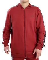 Comprar Campera Sin Capucha Kappa Logo Tape Uomo Rojo Negro Hombre