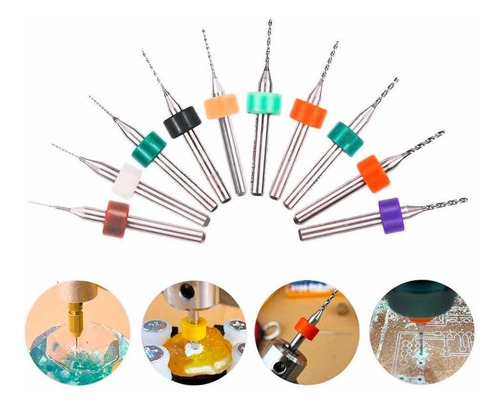 Kit 10 Brocas Tungsteno Pcb Router Cnc 0.3 - 1.2 Mm