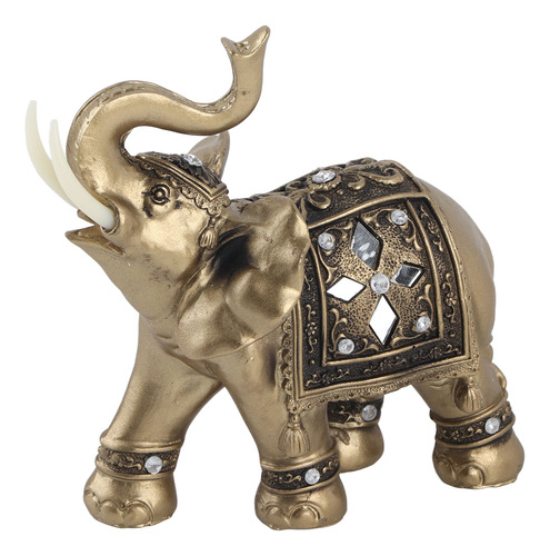 Elegante Figura Decorativa De Elefante De Color Dorado Para
