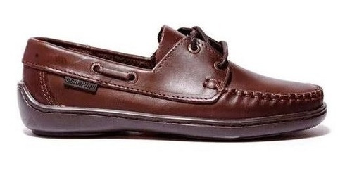 Zapato Cuero Scarpino Marron Colegial - Oficial