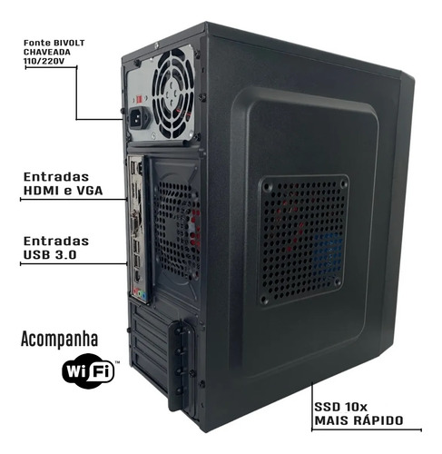 Pc Cpu Torre Computador I5 6ªg 32gb Ddr4 Ssd 1tb Video 4gb