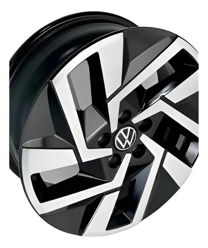Rodas Vw T-cross Lanzonne Aro 16 5x100 (jogo) + Bicos Cor Preto Com Diamantado