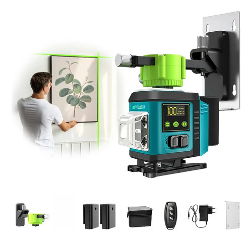 Nível Laser 12 Linhas Verde 40m Recarregável C Controle Pro