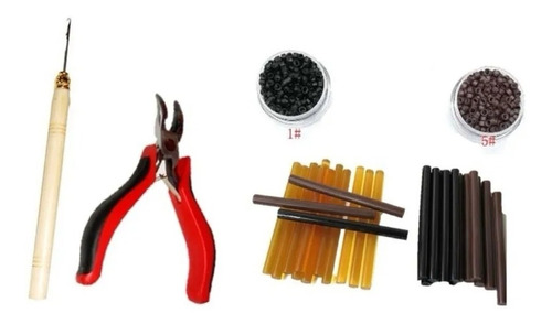 Kit: Alicate Extensiones + Aguja +  Microring Sili+ Keratina