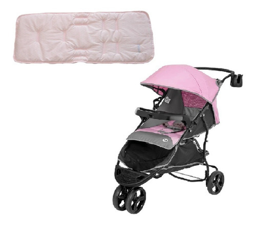 Carrinho De Bebê Tutti Baby Evo Rosa Com Capa Estrela Rosa Cor Preto Cor Do Chassi Preto