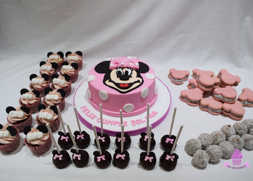 Mesa Dulce Minnie 30 Personas - Torta Cupcakes Cakepops  