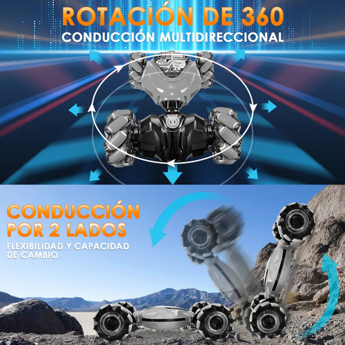 Juguete Carro Control Remoto Coche Gesto Sensor Música 1:14 Color Gris Personaje Rc & Inducción