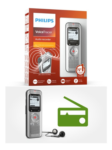 Grabadora Audio Mp3 Philips 8gb Recargable Usb/ Sd Radio Fm