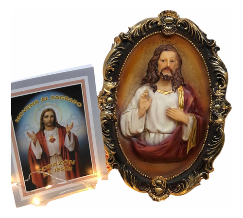 Sagrado Corazón De Jesús Para Pared En Porcelana + Novena