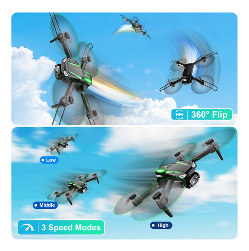 Dron Plegable 1080p Hd Quadcopter Marca Xyz Modelo Abc Verde