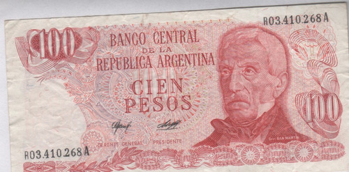 Billete Argentina - Reposicion 100 Pesos - Estado Bueno