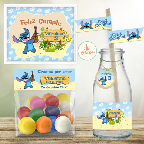 Kit Imprimible Stitch Decoracion Cumpleaños Nene Varón