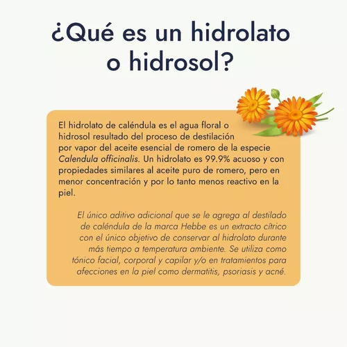 Bio Hidrolato De Calendula 100% Natural 1 Litro