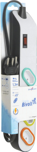 Filtro De Linha 4 Tomadas 2p+t, Daneva, Dn1851, Preto
