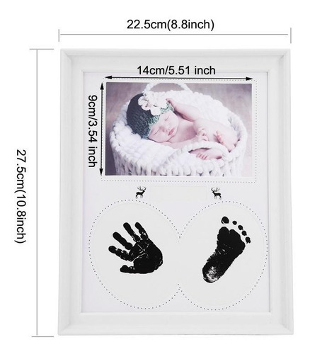Porta Retratos Para Bebe Con Almohadilla Para Huella