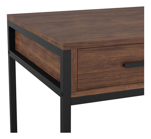 Mesa de escritório doméstico Martha Stewart Ollie com 3 Ca. Cor: Noz/Bronze Oleado