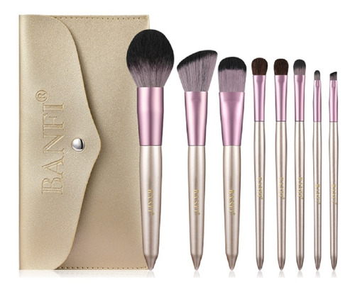 Set 8 Brochas Y Pinceles Maquillaje Make Up + Estuche Daikon