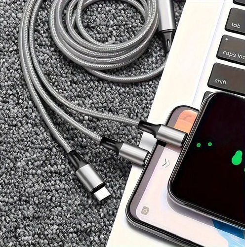 Cables Usb 3en1cargador Carga Rápida Celular Tablet Múltiple Rosa