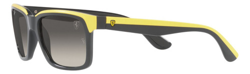 Lentes Sol Rayban Scuderia Ferrari Rb4393m Cuadrados - Lente Gris Degrade Varilla Gris Pulido Sobre Amarillo Armazón Gris Pulido Sobre Amarillo Diseño F62411