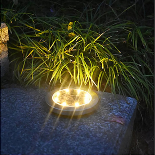 Set X 4u Estaca Led Solar Jardin Exterior Color Plateado Plateado