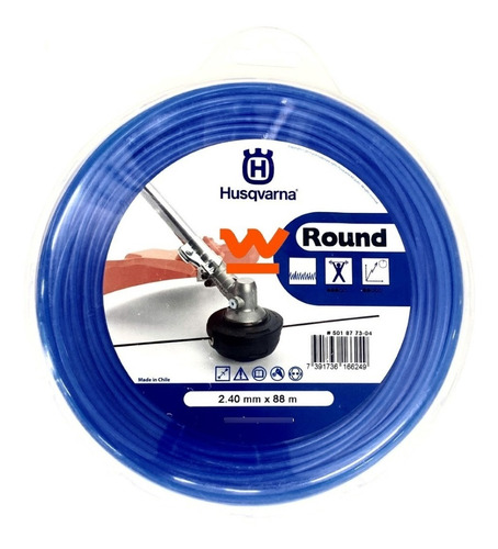 Tanza Husqvarna 2,4 Mm Redonda Para Echo, Stihl 88 Mts. Color Azul