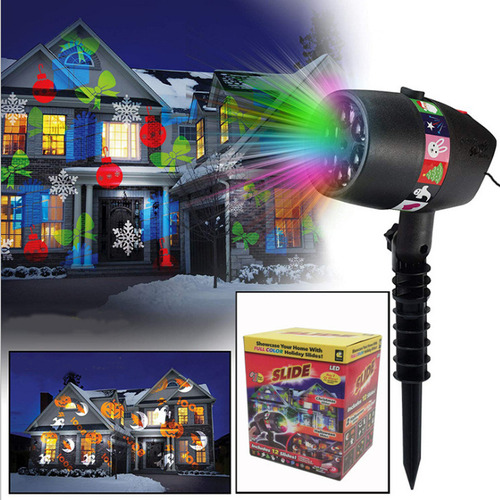 Proyector Led Navideño De Copos De Nieve Para Decoración Ext