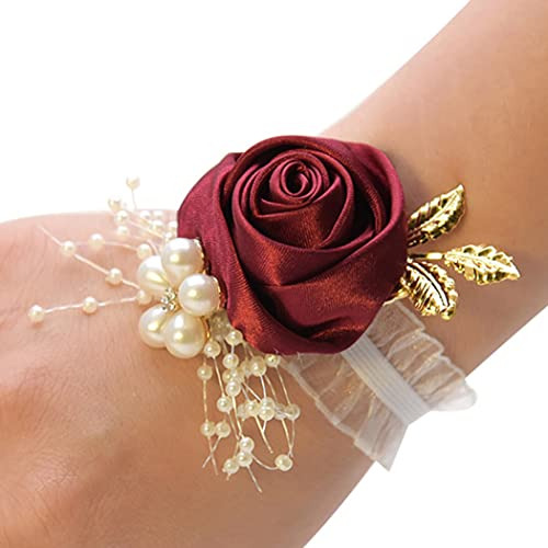 Formery Boda Ramillete Boutonniere Conjunto Rosa Flor Muñeca