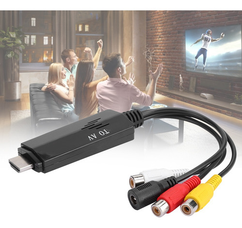 Cable Adaptador De Convertidor Hdmi A Av Rca 1080p Hd Macho