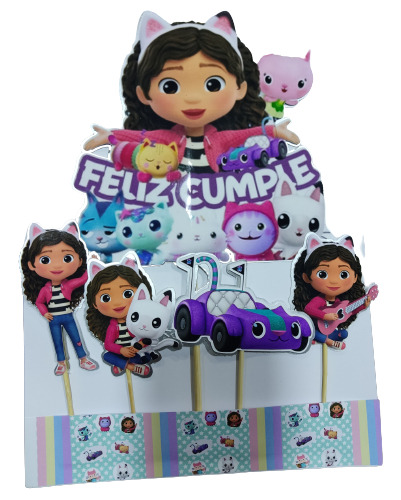 Pack 5 Topper Para Torta De La Casa De Muñecas De Gabby 