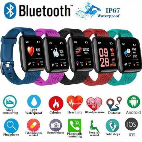 Imagen 1 de 3 de Smart Band Watch 116 Plus Reloj Bt Deportivo Ritmo Cardiaco