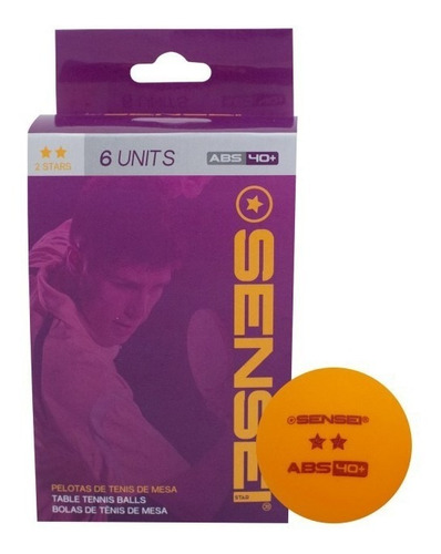 Pack X6 Pelotas De Ping Pong 2 Estrellas Sensei Pelotitas
