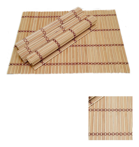  Kit Jogo Americano Bambu 4un Para Refeição Na Mesa T/toalha Cor Grego Liso
