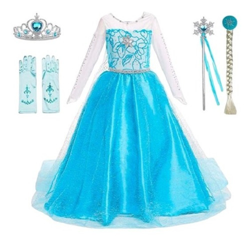 Disfraz Princesa Elsa De Frozen Con Accesorios - Importado