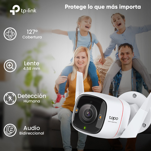 Tapo & Cronos Cámara De Seguridad Tapo-c325wb-plus-256 + Microsd 256gb Visión Nocturna Colorpro 2k Qhd Detección De Movimiento Protección Ip66 Inalámbrica/cableada Cctv Sirena C325wb Audio Doble Vía